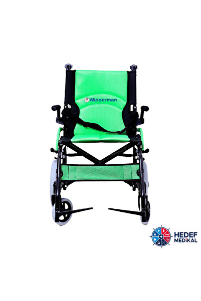 HEDEF MEDİKAL Wipperman W209 Yeşil Refakatçi Frenli Katlanabilir Tekerlekli Sandalye