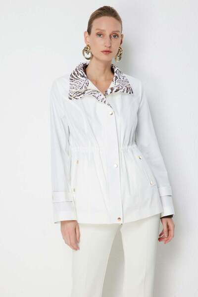 Ekol Καμπαρντίνα με λεοπάρ σχέδιο στο γιακά και επωμίδες