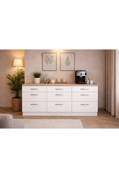 Tdesigno Sia 9 Çekmeceli Mutfak Alt Modül-Çok Amaçlı Dolap-Kiler Dolabı 180 C...