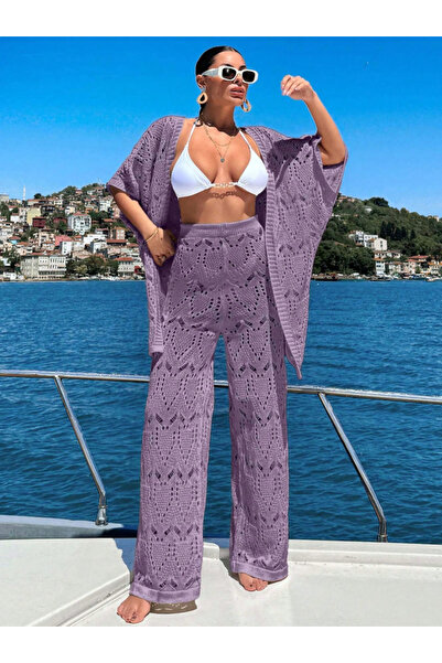 SÇLK Βαμβακερό Σετ Κιμονό για Γυναίκες – Πλεκτά Υπερμεγέθη για Διακοπές στην ...