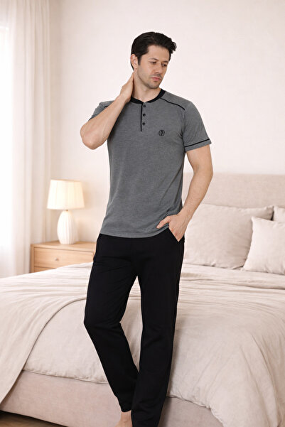 FORMO Premium Men's %100 Natural Cotton Ribbed High Quality Buttoned Short Sl...