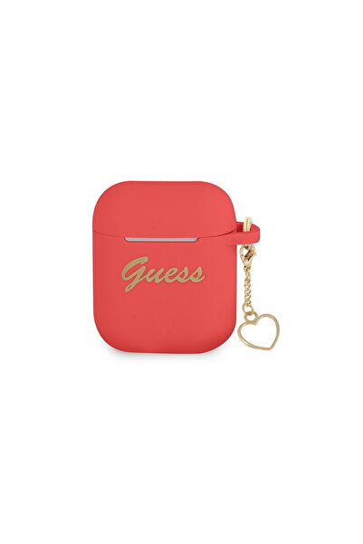 Guess GUA2LSCHSR Apple AirPods roșii, Colecție de brelocuri din silicon în fo...