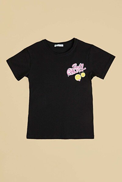 Fulla Moda Enjoy Text Printed Girls' T-Shirt