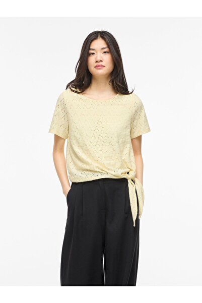 VILA Top s krátkým rukávem VIAMALINA s kulatým výstřihem