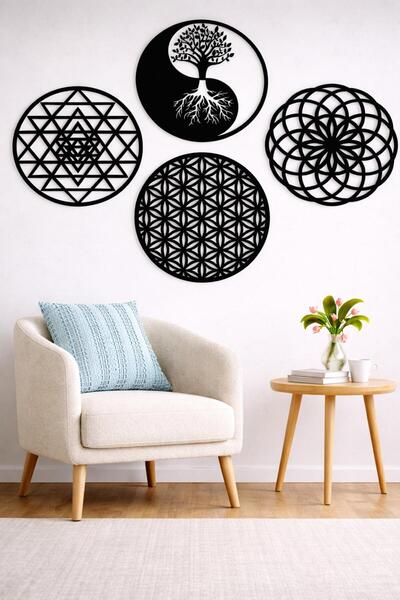 Adil Tasarım Atölyesi Yaşam Çiçeği, Sri Yantra, Torus Ve Yin Yang Yaşam Ağacı...