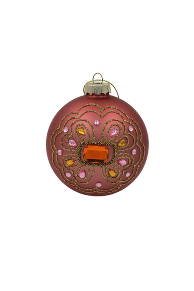 HOUSE OF SEASONS Χριστουγεννιάτικο στολίδι, - Στυλιζαρισμένη ροζ σφαίρα