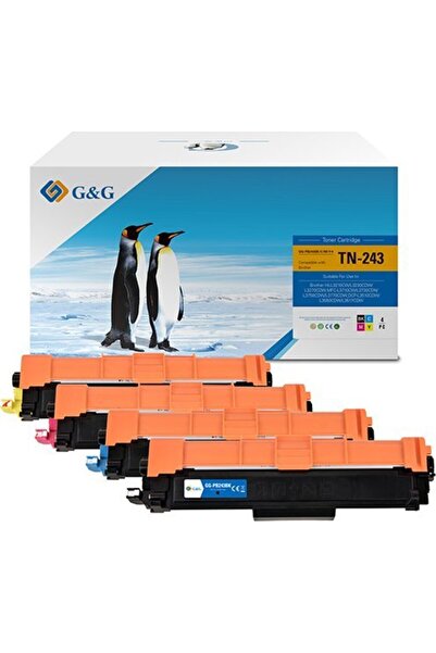 G&G Toner Cartridge CMYK Replacement for TN-243CMYK (NT-PB243BK/C/M/Y-4)