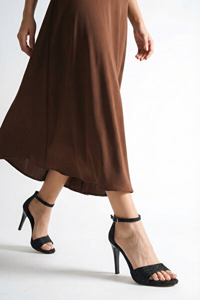 Lİ&Hİ'nin Pabuçları Luna Silver Thin Heeled Ankle Strap