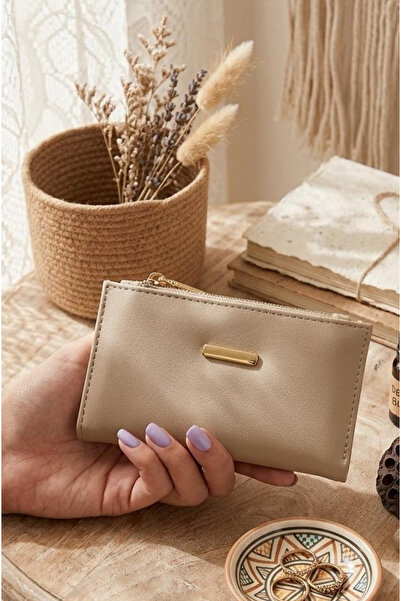 Mazel Design Women's Beige Wallet with Multiple Card Slots and Coin Compartme...