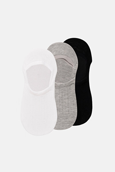 Dagi Women's 3-Pack Striped Textured Invisible Socks