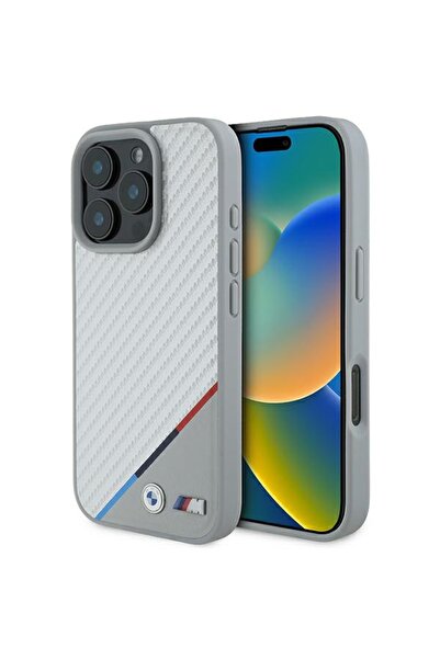 BMW BMHMP16L23PUDTS iPhone 16 Pro 6.3 " gri carcasă rigidă M Carbon Tricolor ...