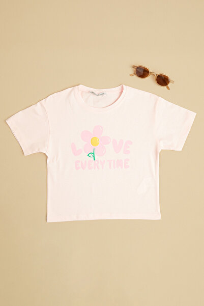 Fulla Moda Μπλουζάκι για κορίτσια με στάμπα "Love Every Time"