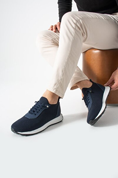 ShoeMaker Men's Navy Blue Lightweight Knitwear Sneaker – Casual Comfort Shoes