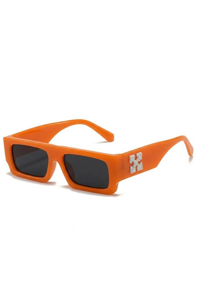 Tessero Retro Rectangle Sunglasses, Unisex, Cross-Arrow Detail, UV400 Protect...