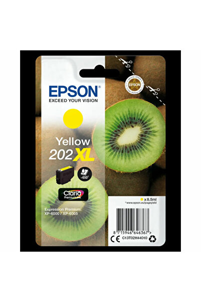 EPSON Γνήσιο Δοχείο Μελάνης Μονή Συσκευασία Κίτρινο 202XL Claria Premium Ink ...