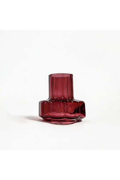Danube Home New In Mirabella Glass Vase 16X16X19.5 cm -Maroon