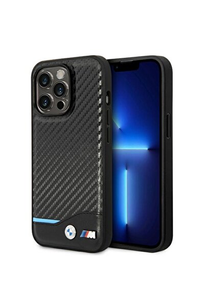 BMW BMHCP14L22NBCK IPHONE 14 PRO 6.1 " HUSĂ NEGRU/PIELE NEAGRĂ CARBON