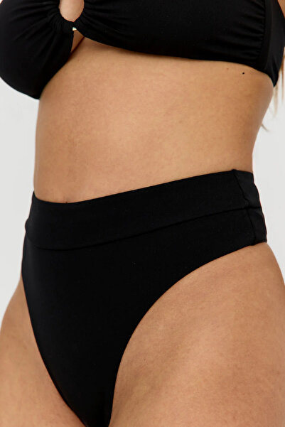 LU Lunita Siyah Yüksek Bel Esnek Brazilian Bikini Altı