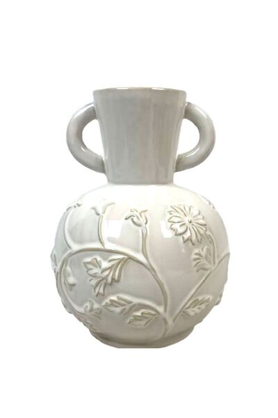 Danube Home Mirabella Ceramic Vase 18.5X18.5X25 cm -White
