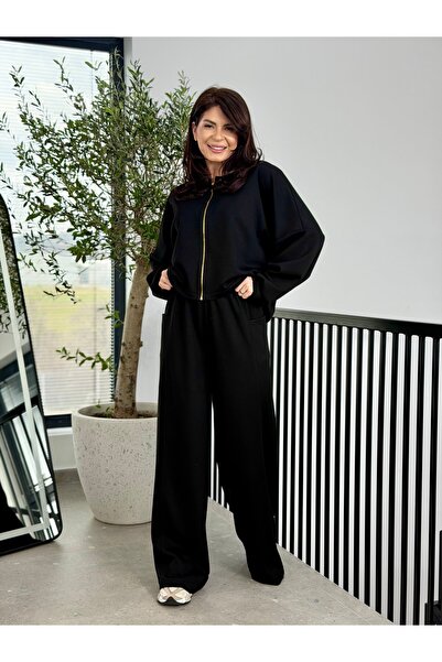 RAMONA BADESCU EXCLUSIVE Γυναικείο casual σετ δύο τεμαχίων, φούτερ με φερμουά...