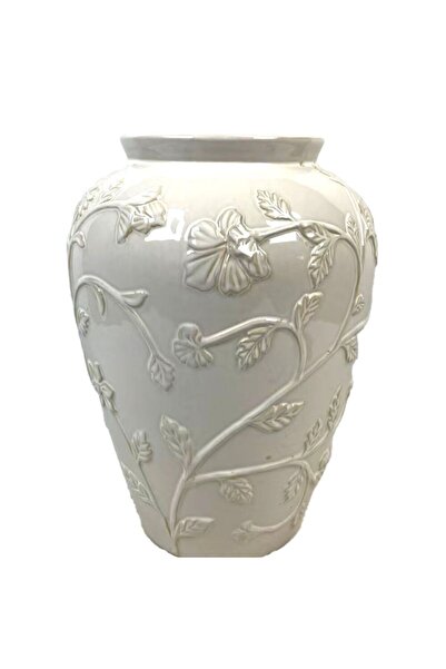 Danube Home Mirabella Ceramic Vase 26.5X26.5X36 cm -White