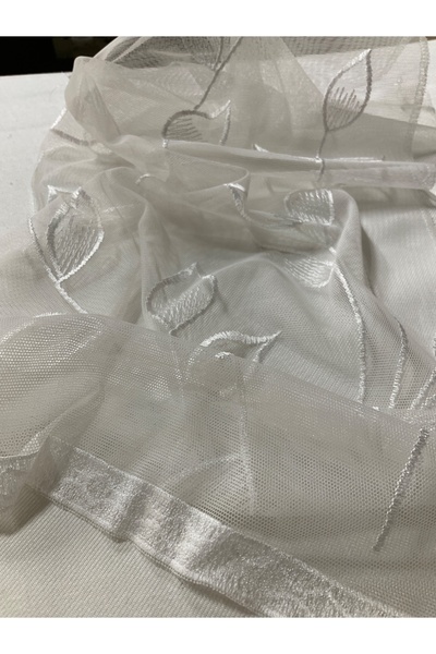CASA NATURALE Embroidered Greek Tulle Curtain 6636-06-001-02