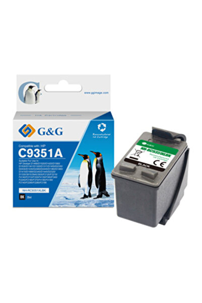 G&G ink cartridge compatible ink cartridge with C9351A, HP 21, NH-R9351BK, bl...