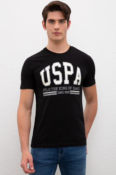 U.S. Polo Assn. Ανδρικό μαύρο μπλουζάκι 50217813-VR046