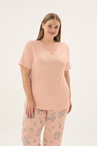 Sevim 17747 Women's Big Size Short Pajama Set