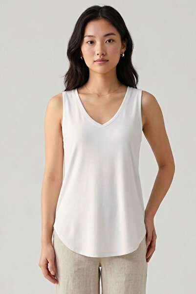 Şiir Flori Regular Fit V-Neck Ελαφριά Ανοιχτή Οβάλ Φούστα με Κοπή με Λέιζερ Γ...