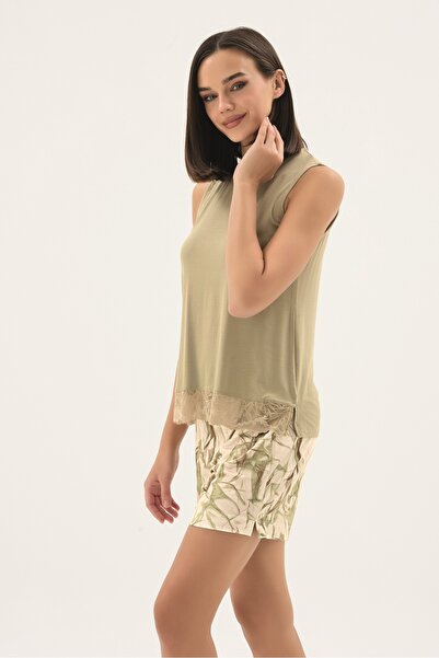 Sevim 17760 SET PANTALONI SCURȚI DE DAMĂ CU BRETELE LATE