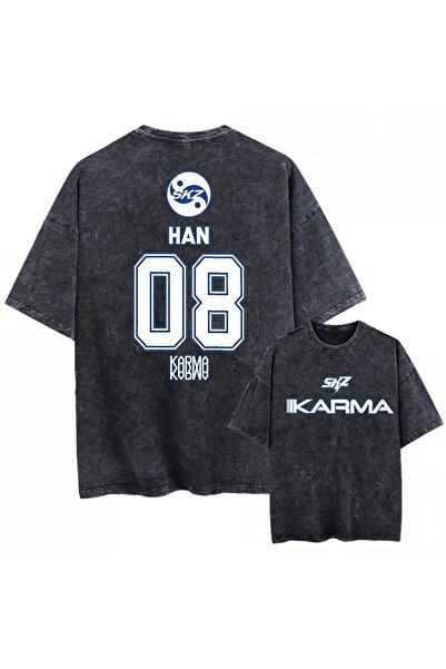 Le Savu Μπλουζάκι Stray Kids με στάμπα Karma, Unisex, που πλένεται, Vintage, ...