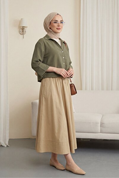 Modamorfo Πουκάμισο με λαιμόκοψη V και κουμπιά, με μισό μανίκι, από ύφασμα Mo...