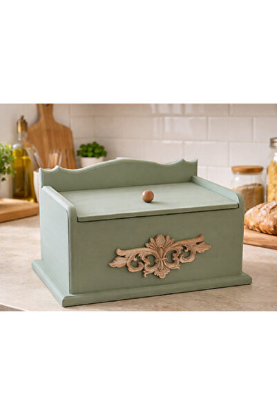 Decoratiuni Vintage Casa Retro Ξύλινη ψωμιέρα με καπάκι, ζωγραφισμένη στο χέρ...