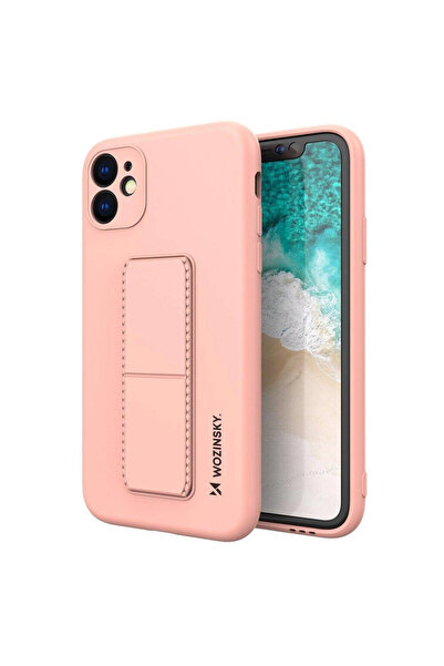 WOZINSKY Husă din silicon cu suport pentru iPhone 12 Pro, roz