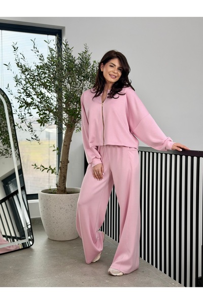 RAMONA BADESCU EXCLUSIVE Γυναικείο casual σετ δύο τεμαχίων, φούτερ με φερμουά...