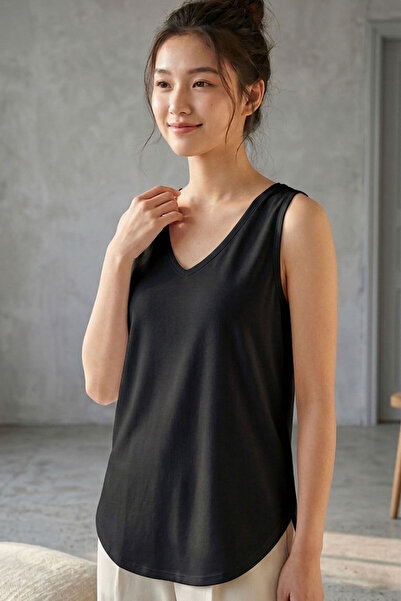Şiir Flori Regular Fit V-Neck Ελαφριά Ανοιχτή Οβάλ Φούστα με Κοπή Λέιζερ Γυνα...