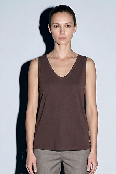 Şiir Flori Regular Fit V-Neck Ελαφριά Ανοιχτή Οβάλ Φούστα με Κοπή Λέιζερ Γυνα...