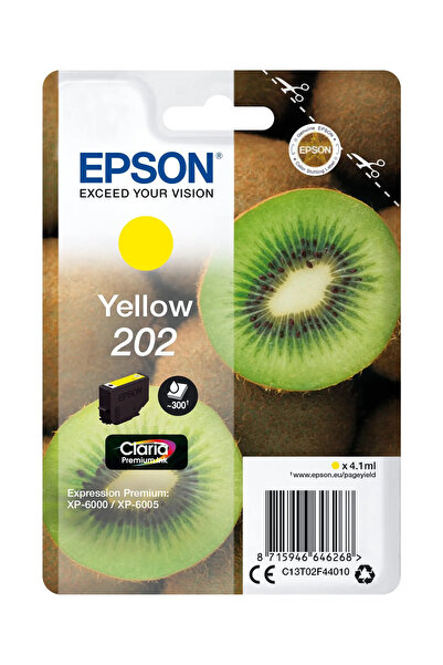 EPSON Μονή συσκευασία Κίτρινο 202 Μελάνι Claria Premium