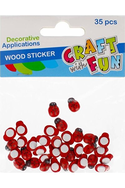 Craft with Fun Buburuze din lemn autoadezive 13mm 35 bucăți