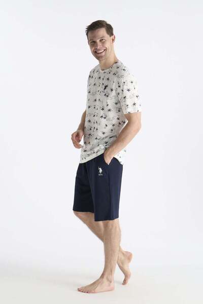 U.S. Polo Assn. U.S. Polo Assn. 19053 Men's Short Sleeve Crew Neck Shorts Paj...