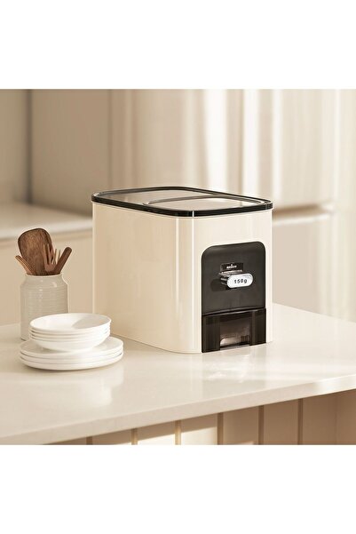 Danube Home حاوية أرز فلوريان سعة 10 كجم، 44×24.6×28.3 سم، صندوق تخزين محكم ا...