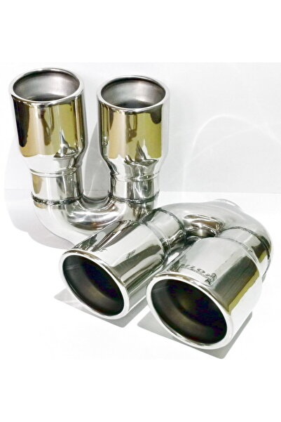 Pilot Ανοξείδωτο διπλό στρογγυλό διακοσμητικό απόληξης εξάτμισης, είσοδος 2x9...