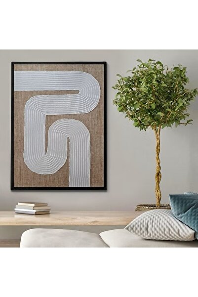 OEM Tablou decorativ Re-Bloom, lemn/pânză, alb/maro, 72 x 102 cm