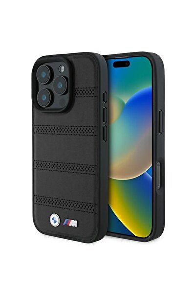 BMW BMHMP16L23PUSPK iPhone 16 Pro 6.3 " carcasă rigidă neagră M Perforată și ...
