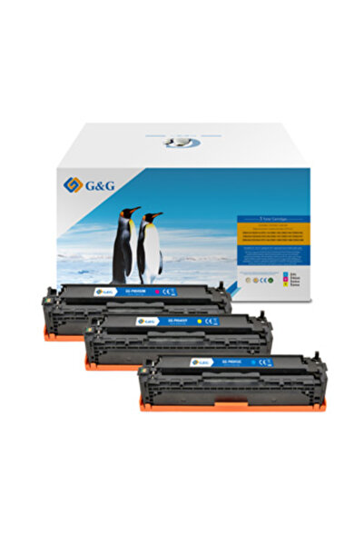 G&G compatible toner cartridge with HP CB541A, CE320A, CF210X, Canon CRG116, ...
