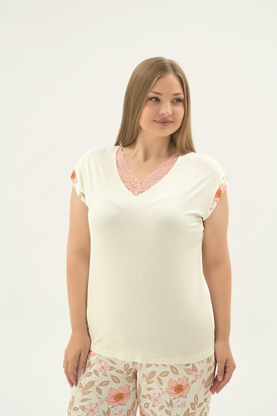 Sevim 17386 Women's Big Size Short Pajama Set