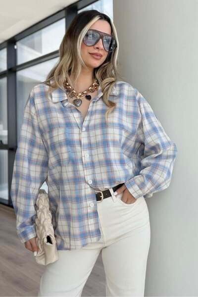 Lijuri Πουκάμισο Oversize με καρό σχέδιο και τσέπες 3512