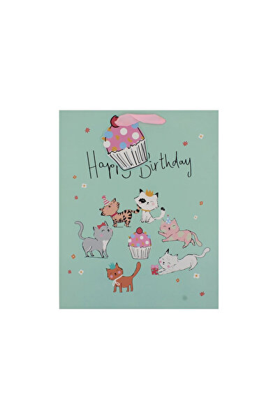 Eurowrap Χάρτινη τσάντα δώρου L Πάρτι Γατάκια