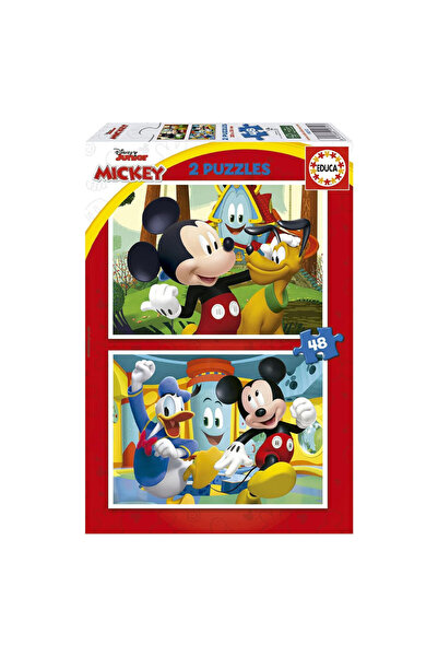 EDUCA Çocuk Puzzle 2x48 Parça Micky Mouse Fun House Fs 19312